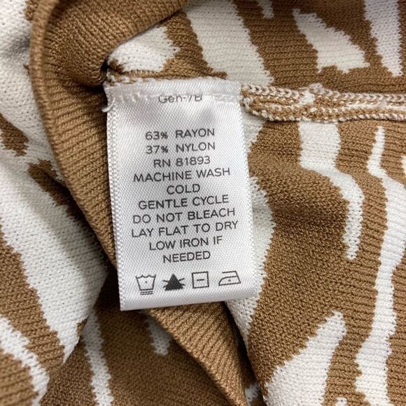 DIALOGUE,‎ Animal Print,Women’s Cardigan,Tan&White - Picture 7 of 9